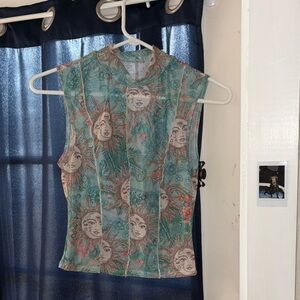 Sun and Moon Sheer Sleeveless Top